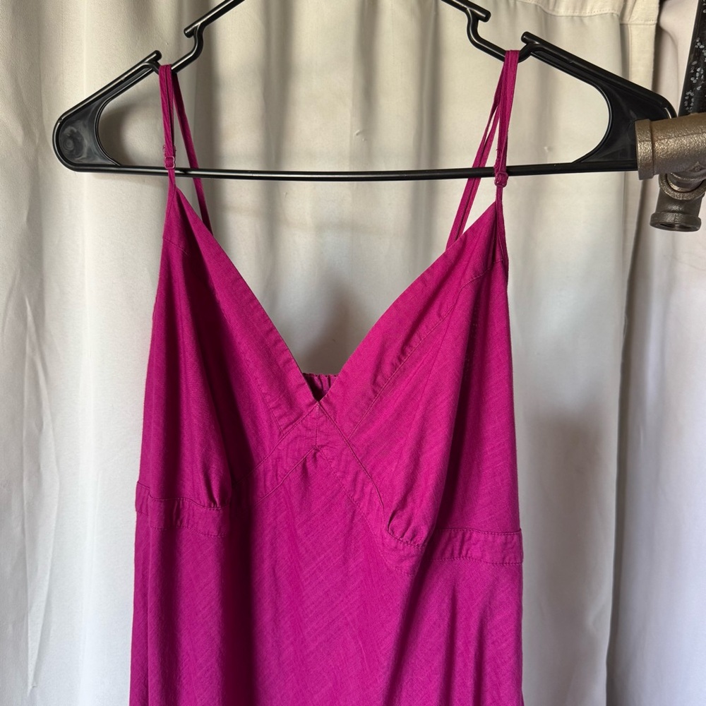 Vintage GAP pink fuschia Tiered Ruffle Eyelet Summer Dress sleeveless size 8 - Picture 3 of 14